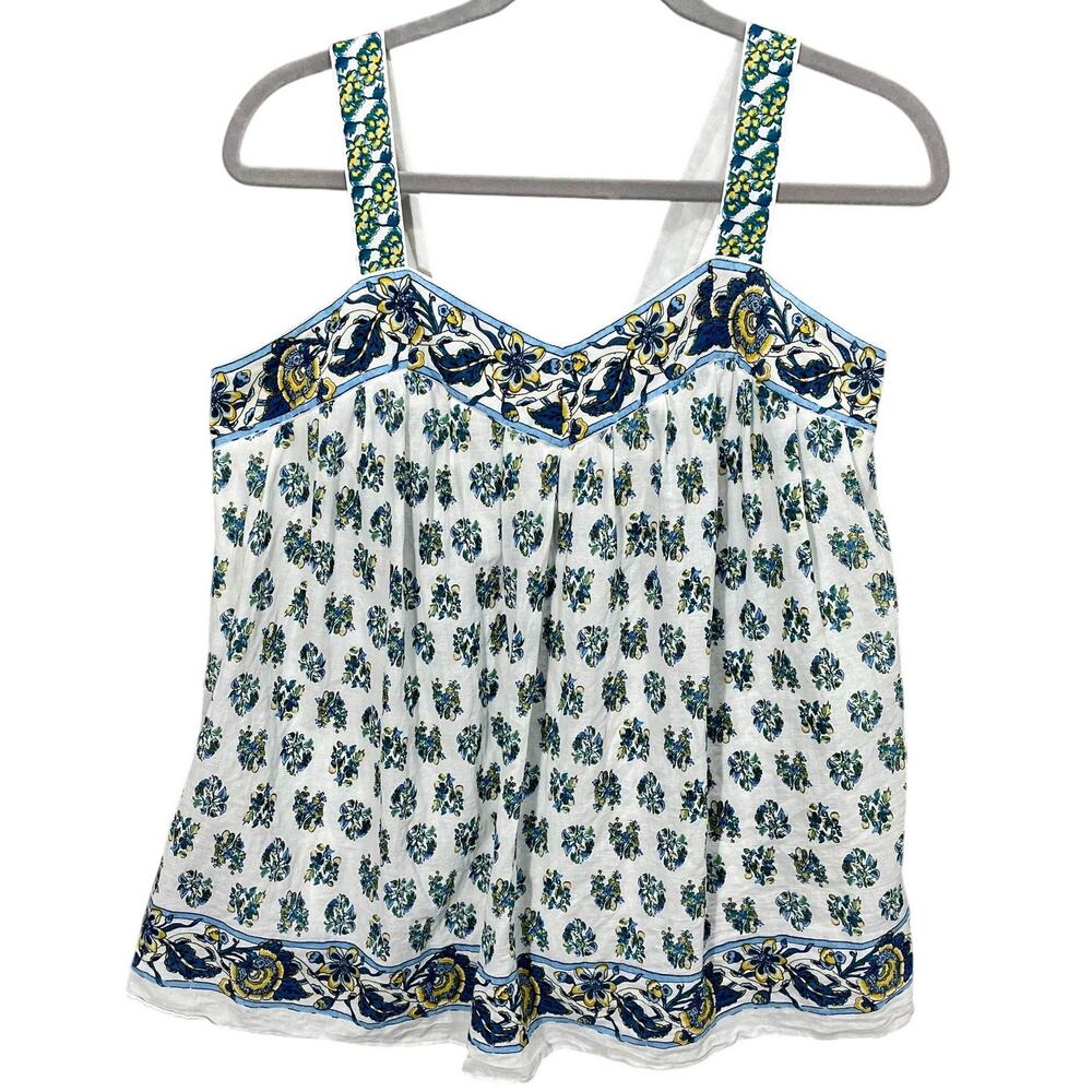 Max Studio Specialty Products Floral Swing Tank Cotton Tunic Blouse Womens Large